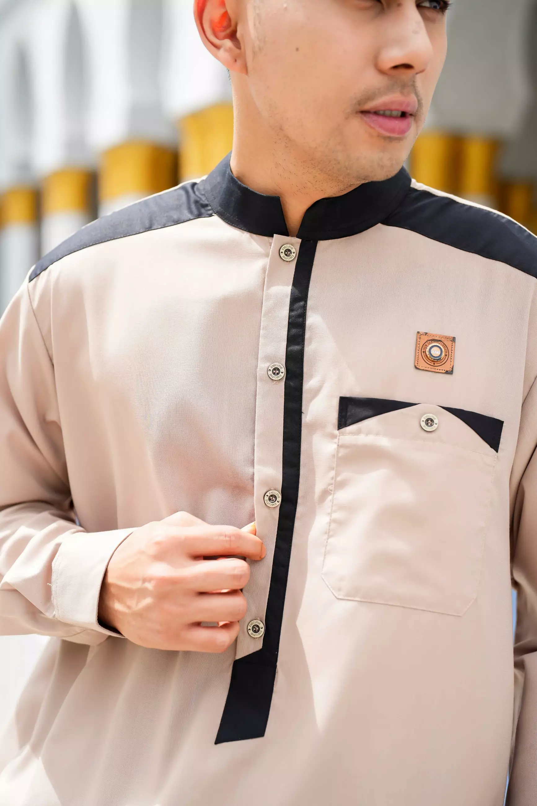 Koko Jubah Gamis Pria  Ashraf Khaki Regular Fit