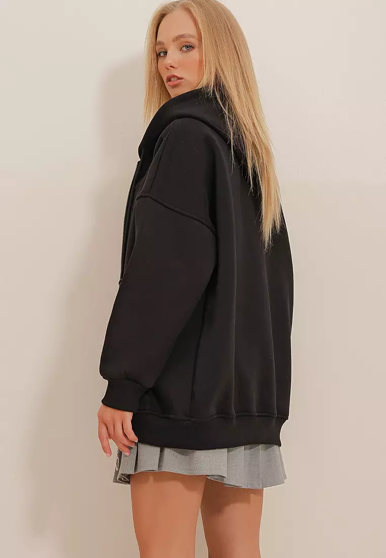 Kangaroo Pocket and Zipper Hoodie