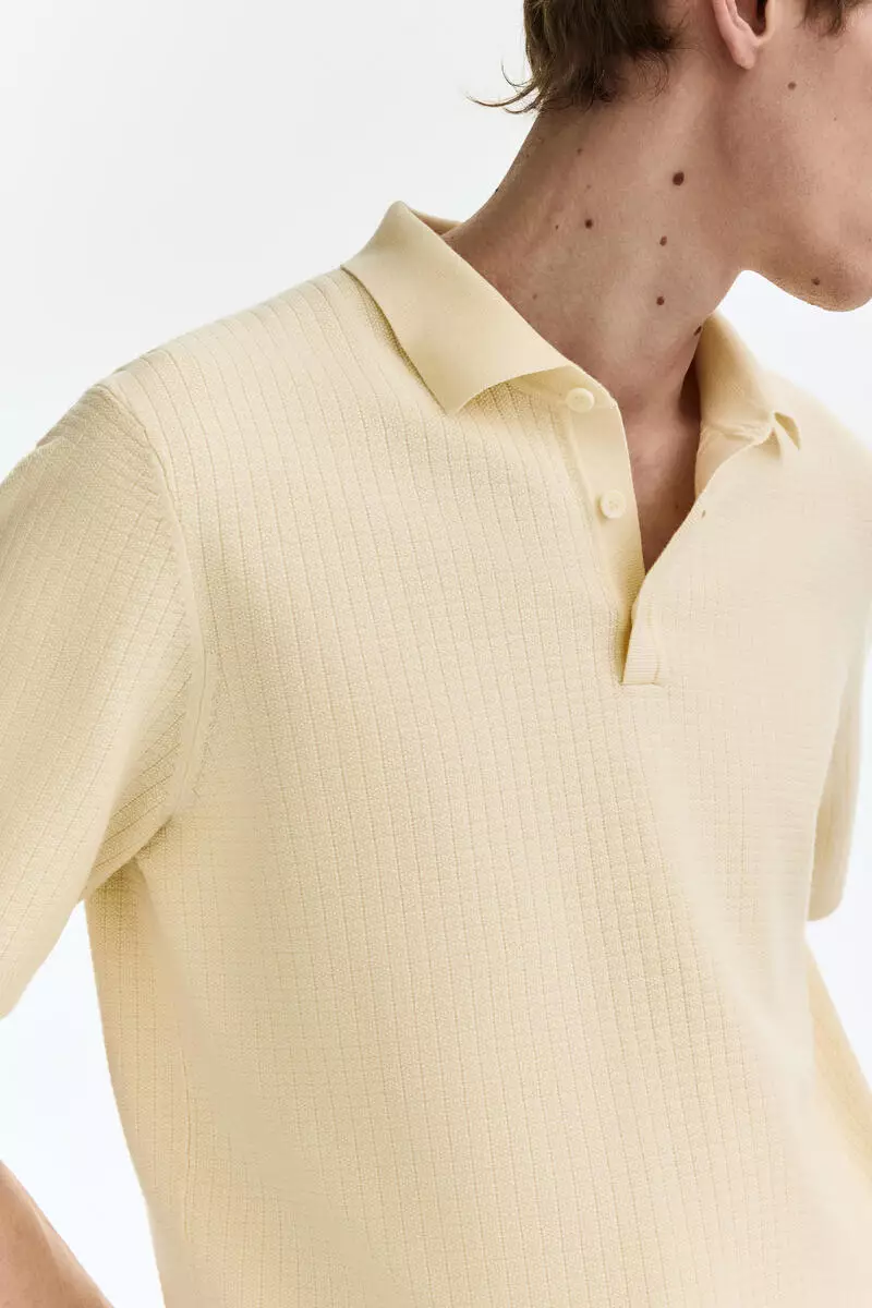 Regular Fit Textured-knit polo shirt