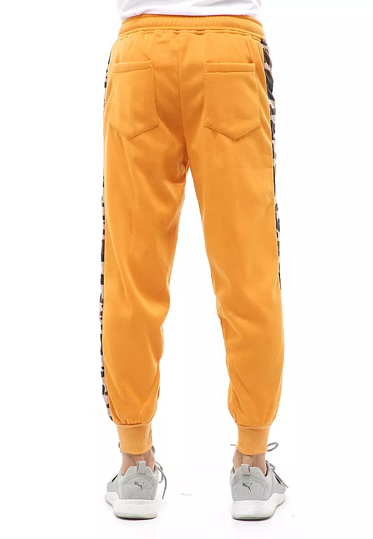 Locko Long Pants Celana Jogger Pria Kombinasi List Army Material Fleece ORIGINAL - Mustard