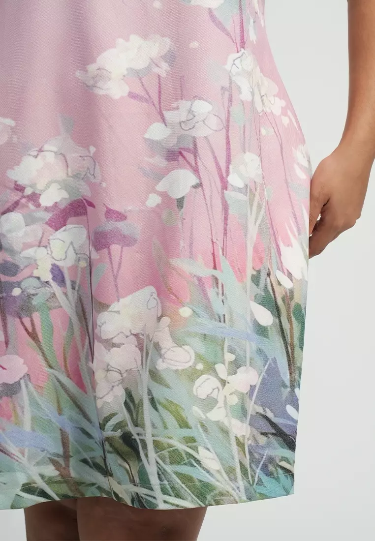 Milly Plus Size Sofella Abstract Floral Border Shift Dress