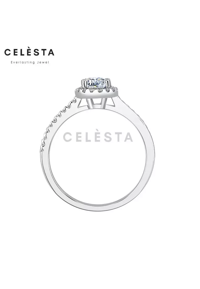 Berlian Moissanite La Meline Ring [GRA CERTIFICATE MOISSANITE DIAMOND] - Cincin Moissanite Diamond 0,5 CT 925 Silver Celesta by Her Jewellery