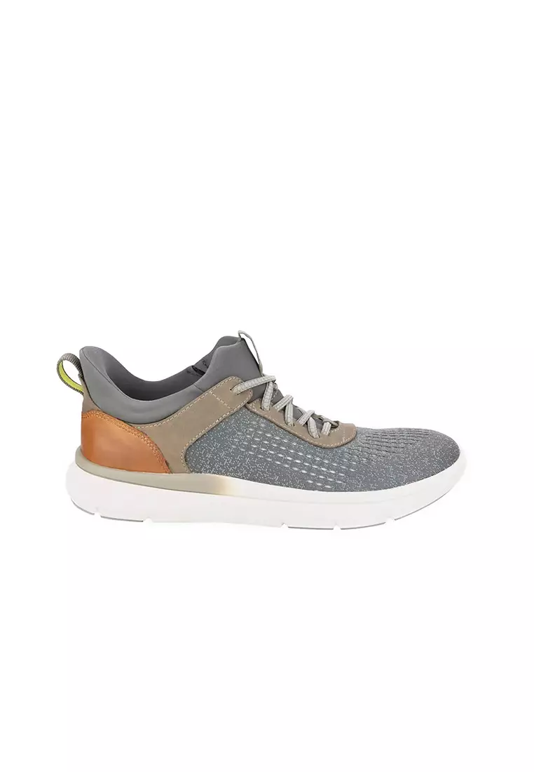 Fleet Knit  Knit Elastic Lace Sneaker Grey