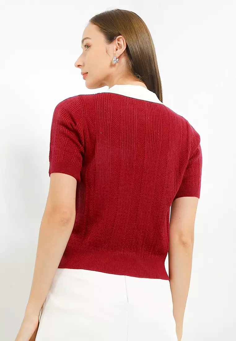 90S Pointel Knit Polo Shirt