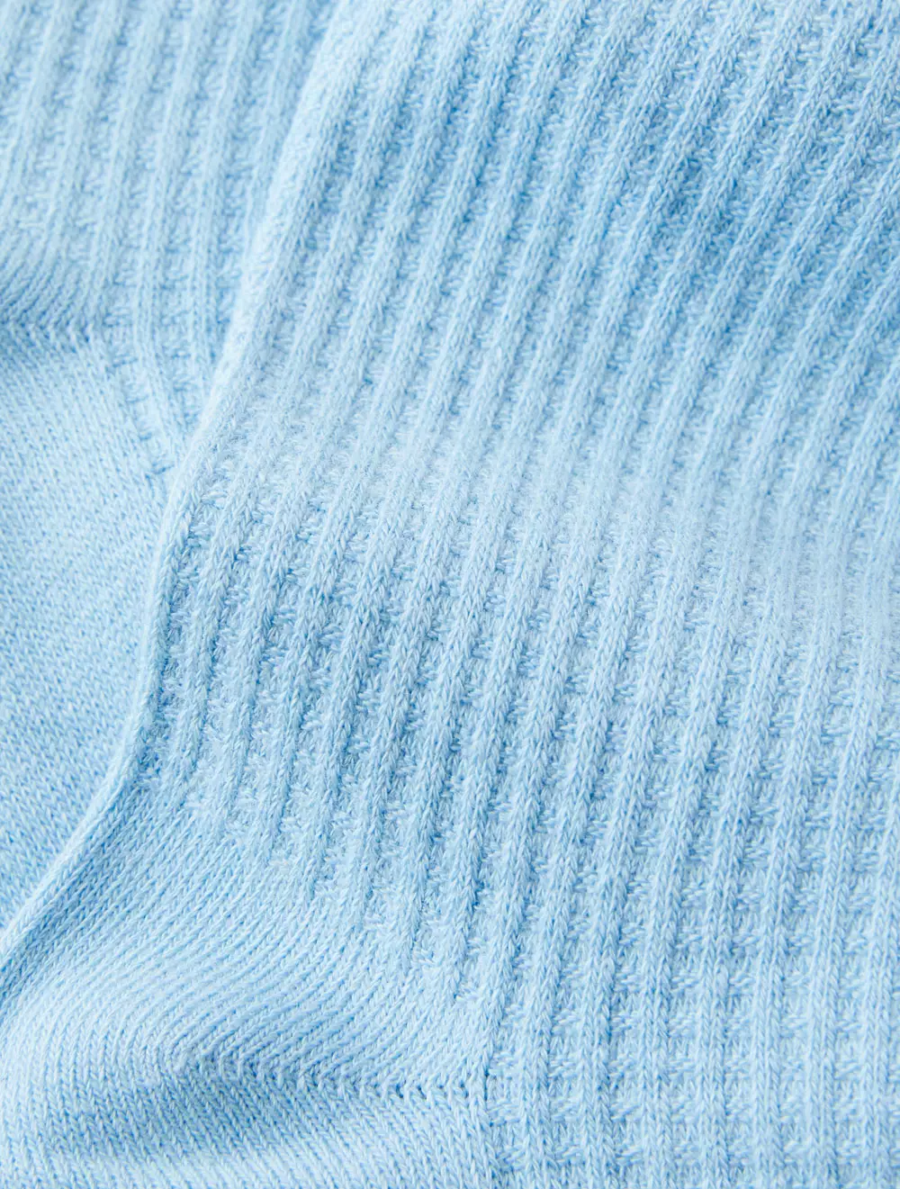 WAFFLE TEXTURED CREW SOCK - Soft Blue