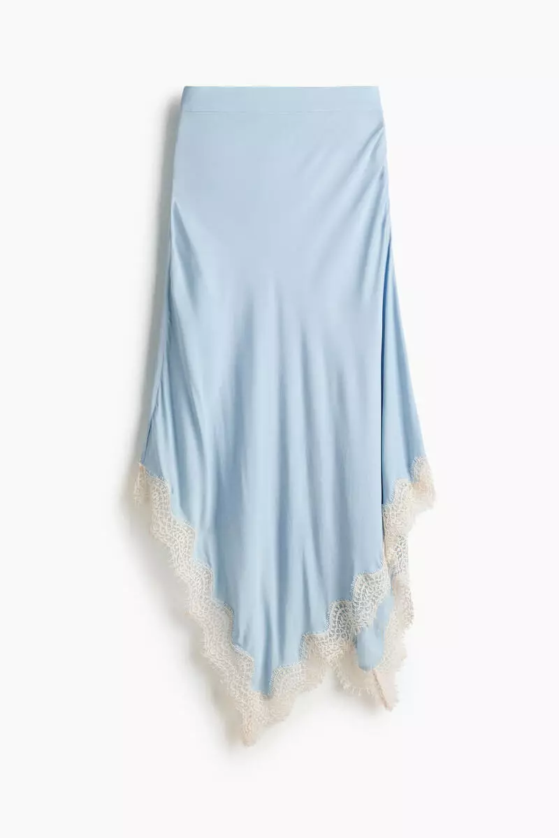 Asymmetric viscose skirt