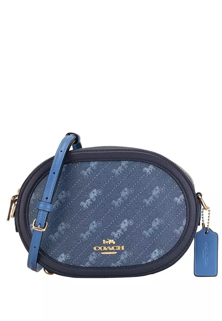 Coach Mini Camera Bag in Signature Horse and Carriage Heart Print