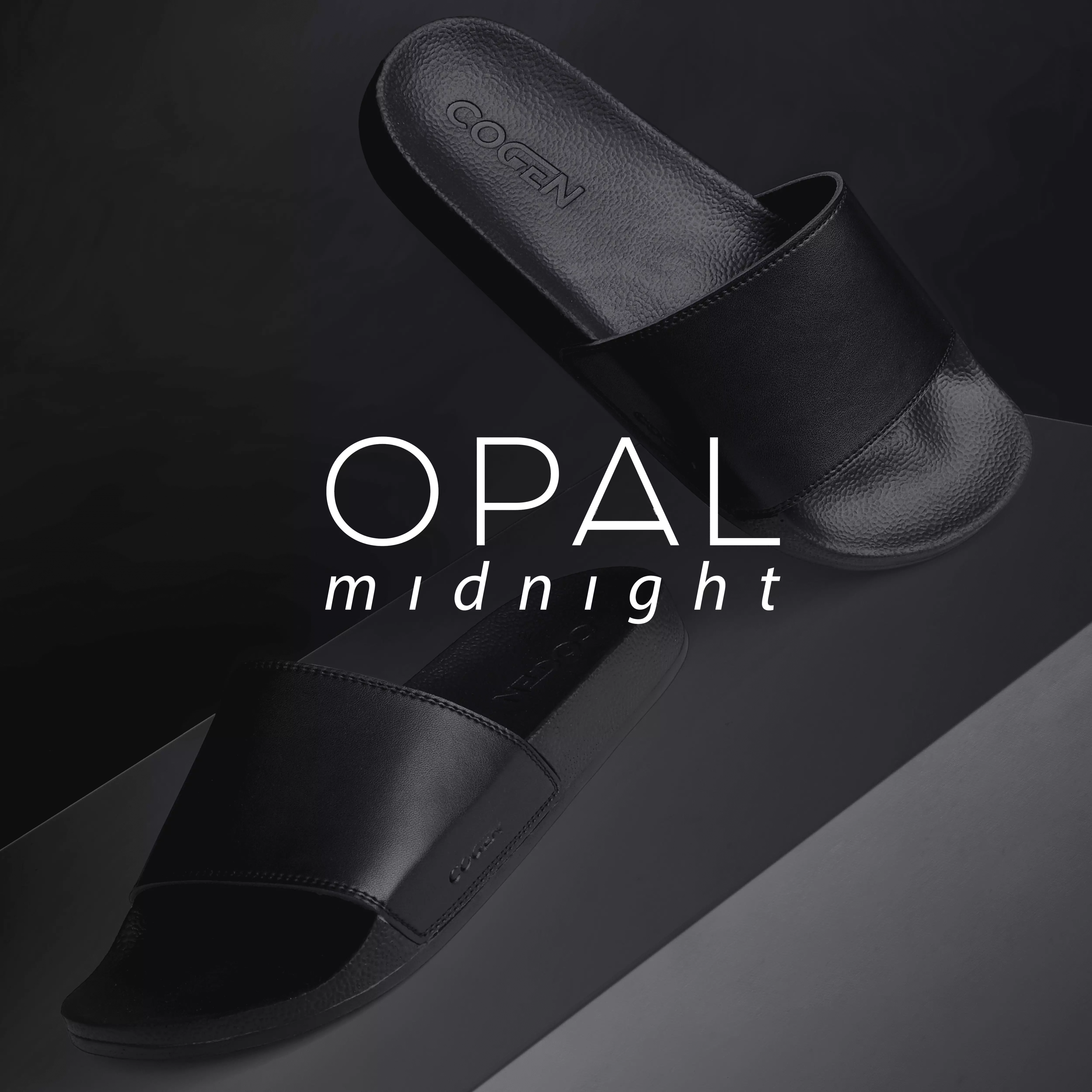 Cogen Sandal Pria Sendal Slop OPAL Series Original Hitam - Midnight