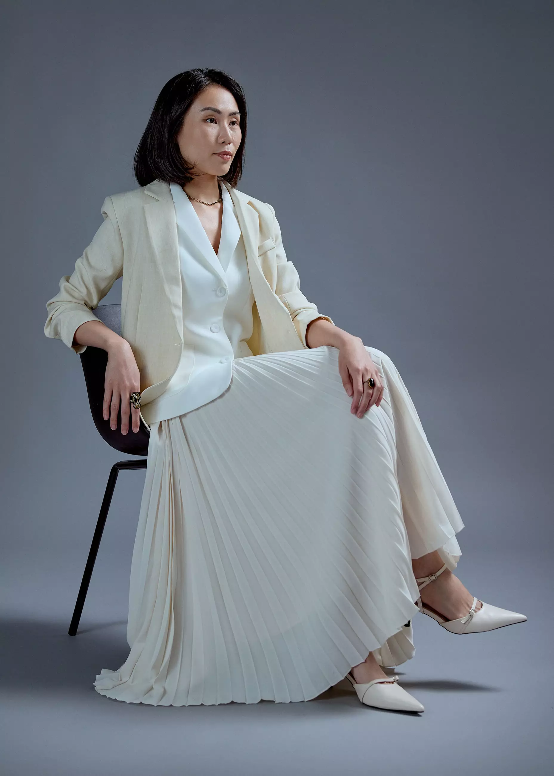 Atasan Wanita - Aika Tailored Button Down Vest Top