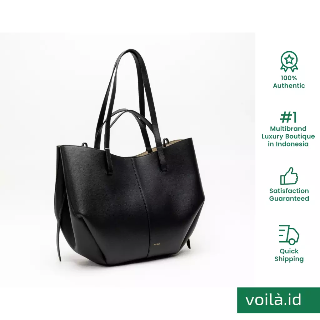 Cyme Shopping Bag Grained Leather Black
