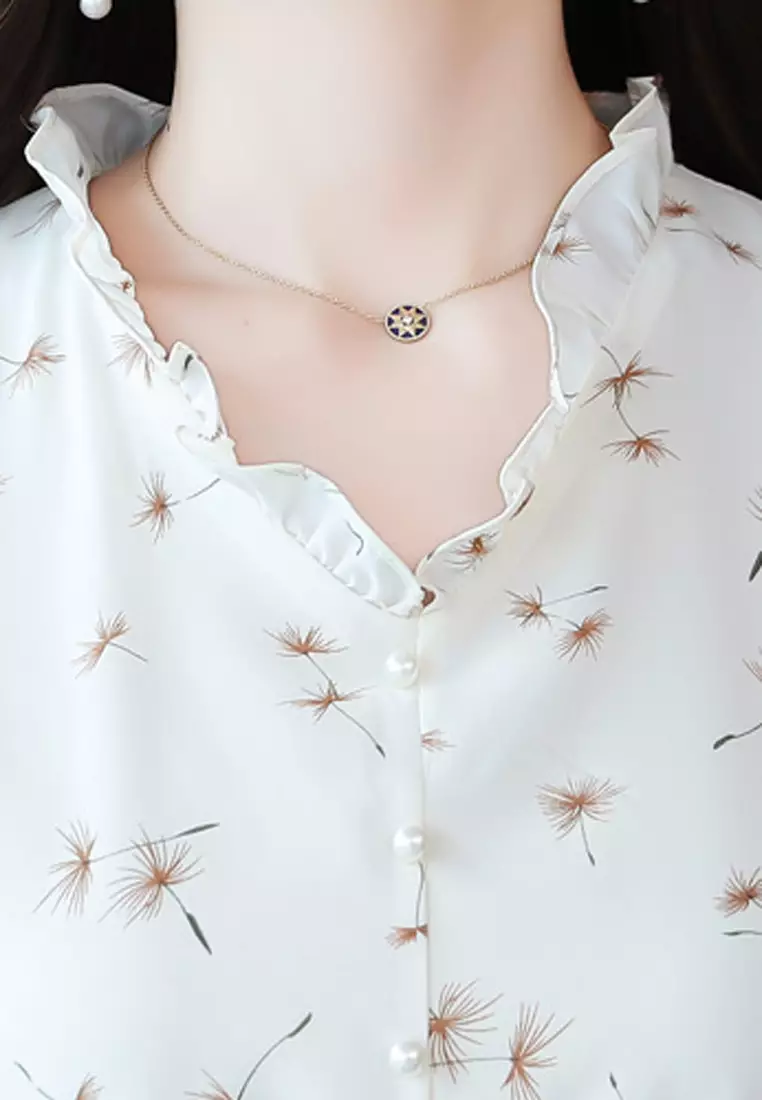 印花雪紡連身裙