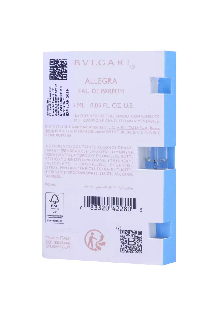 Bvlgari Allegra Chill & Sole Woman EDP (Vial) 1.5 ML