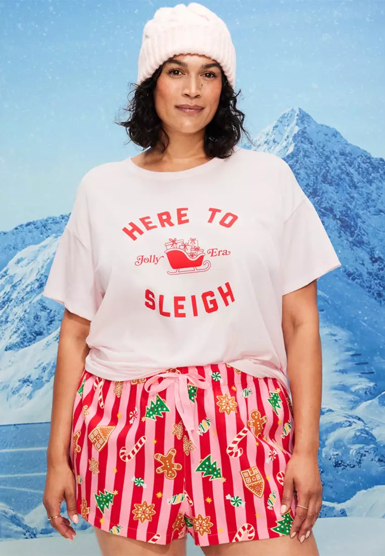 Holiday-Graphic Crew-Neck T-Shirt for Women