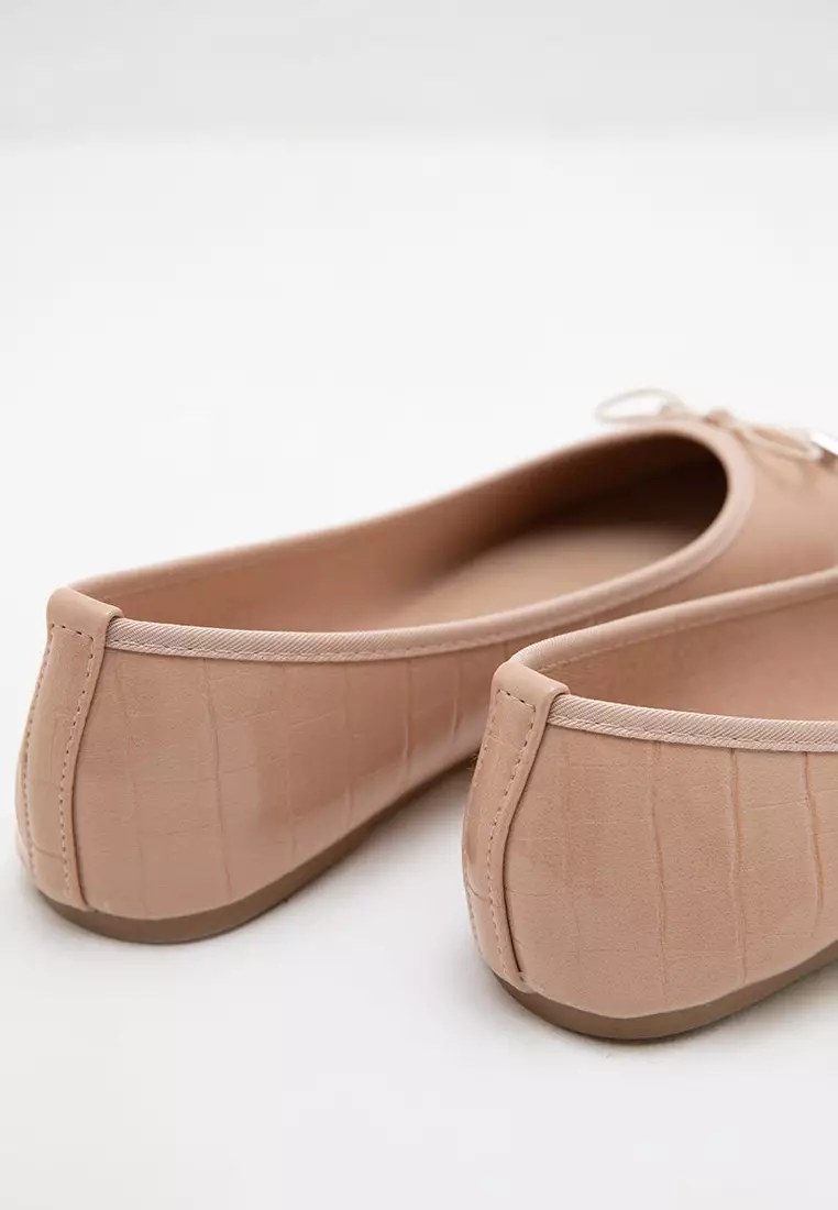 Sofia Fana Bow Flat Beige