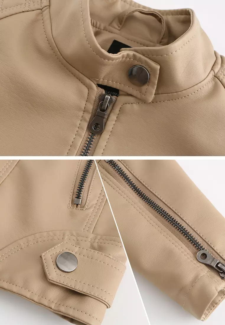 Slim Faux Leather Jacket AD-N767