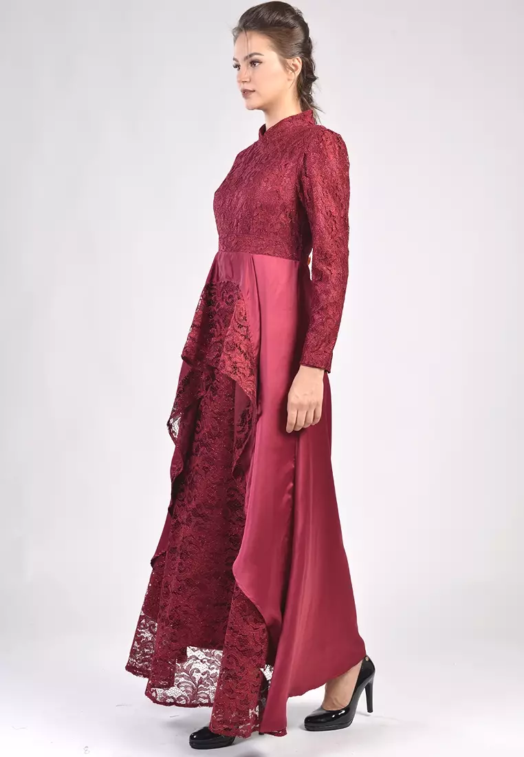 Zetaa Gamis Brokat Satin