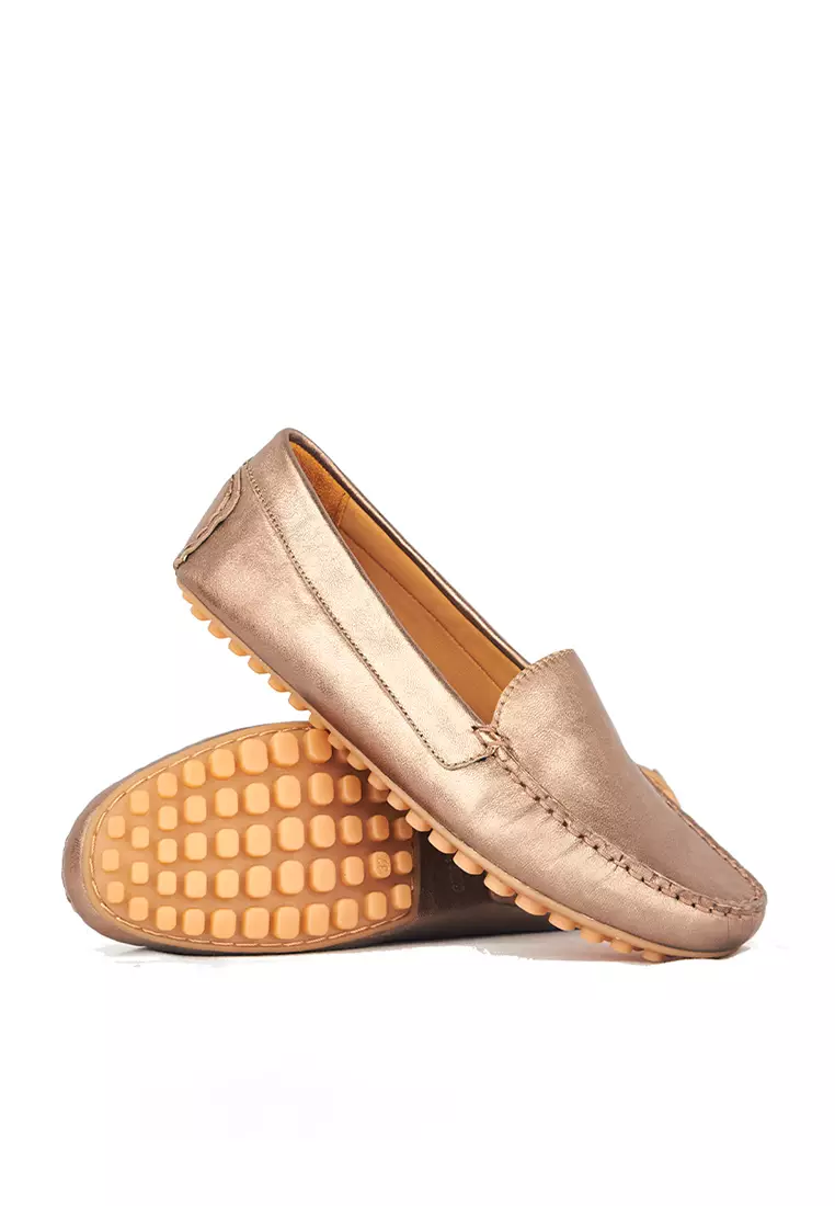 Sepatu Casual Wanita Loafer Moccasin Gino Mariani Evelyn Bronze
