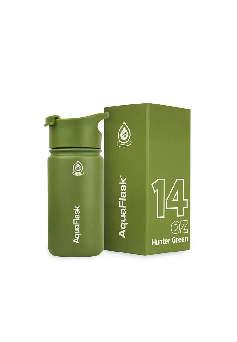 Buy Aquaflask 14oz (V2) Wide Mouth Water Bottle Hunter Green 2025