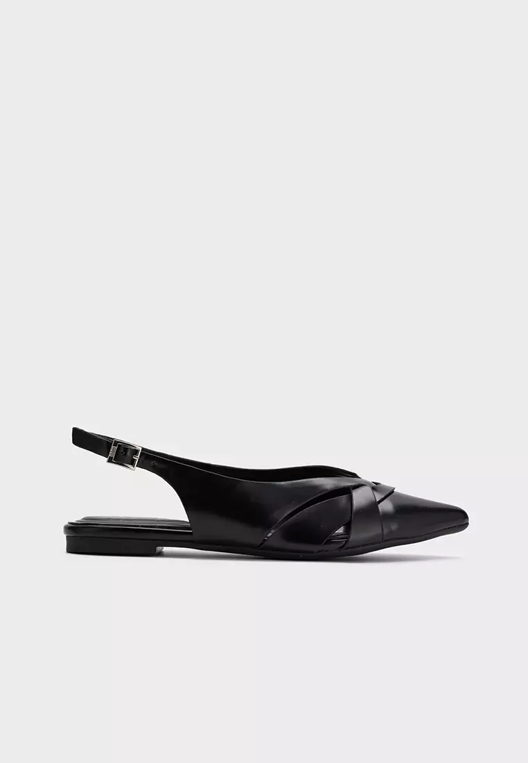 STRAPPY POINTED TOE SLINGBACK FLATS