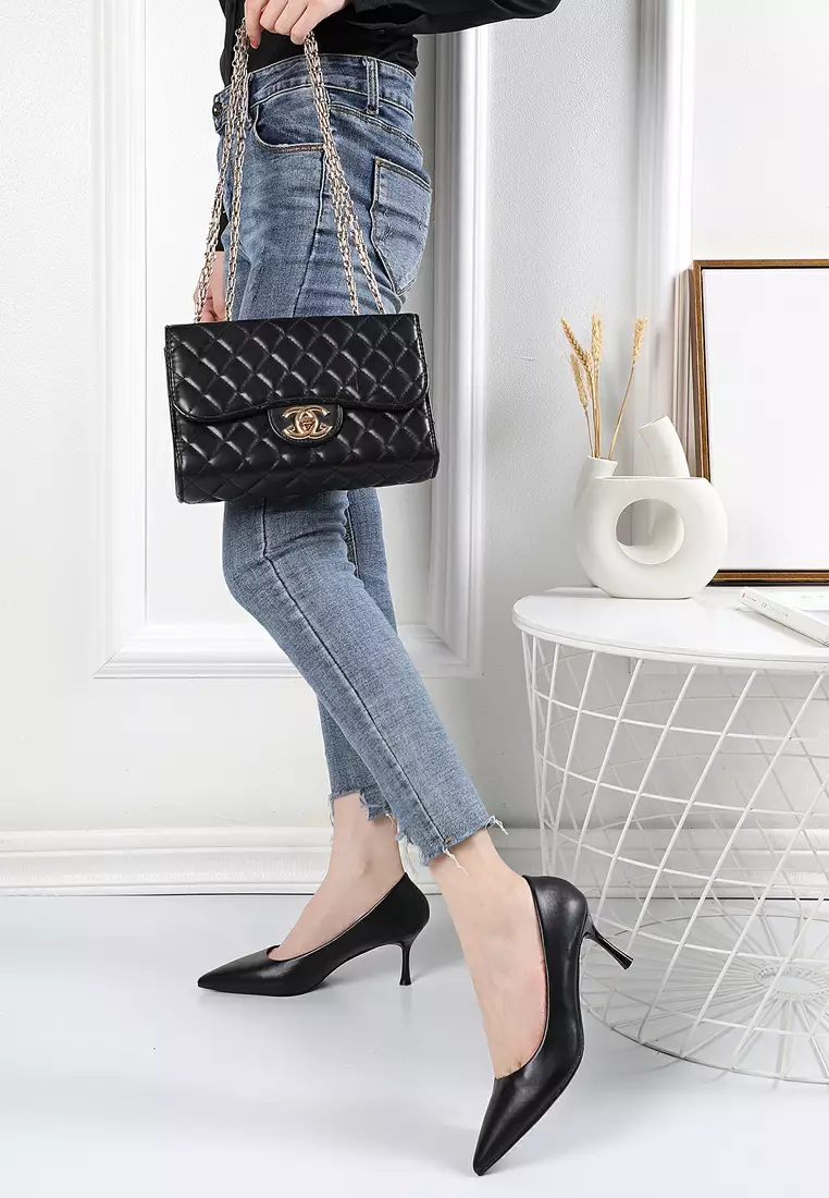 6.5CM Microfiber Leather Pointy Pumps 2065-2