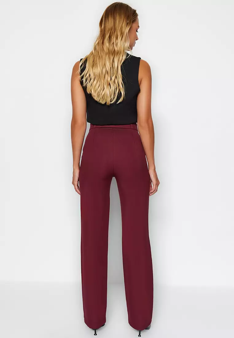 High Waist Straight Cut Trousers