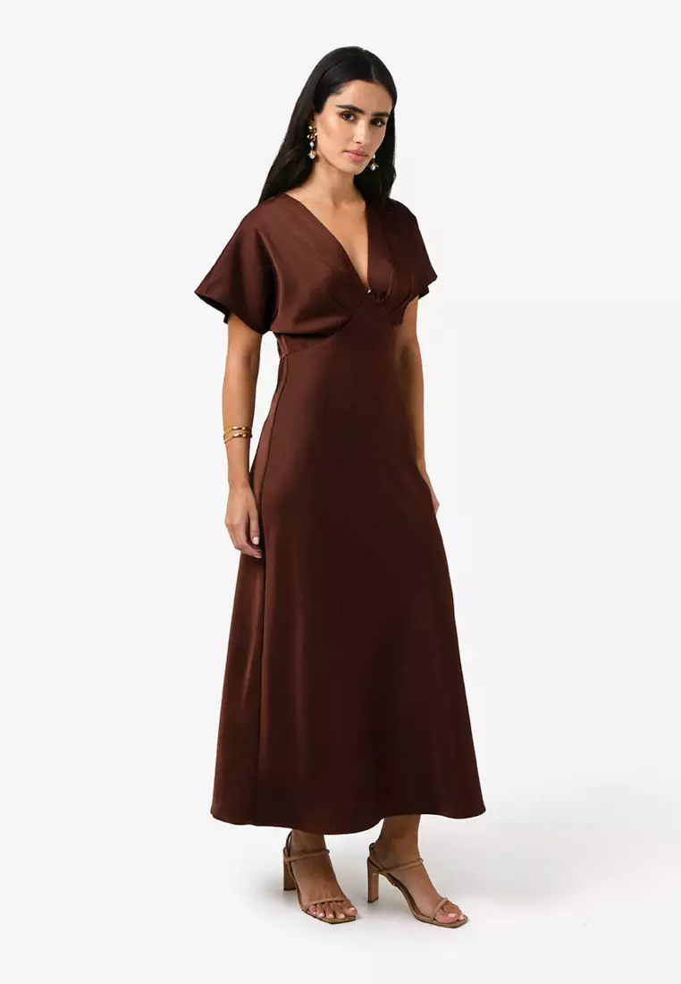 Catalina V-Neck Satin Dress
