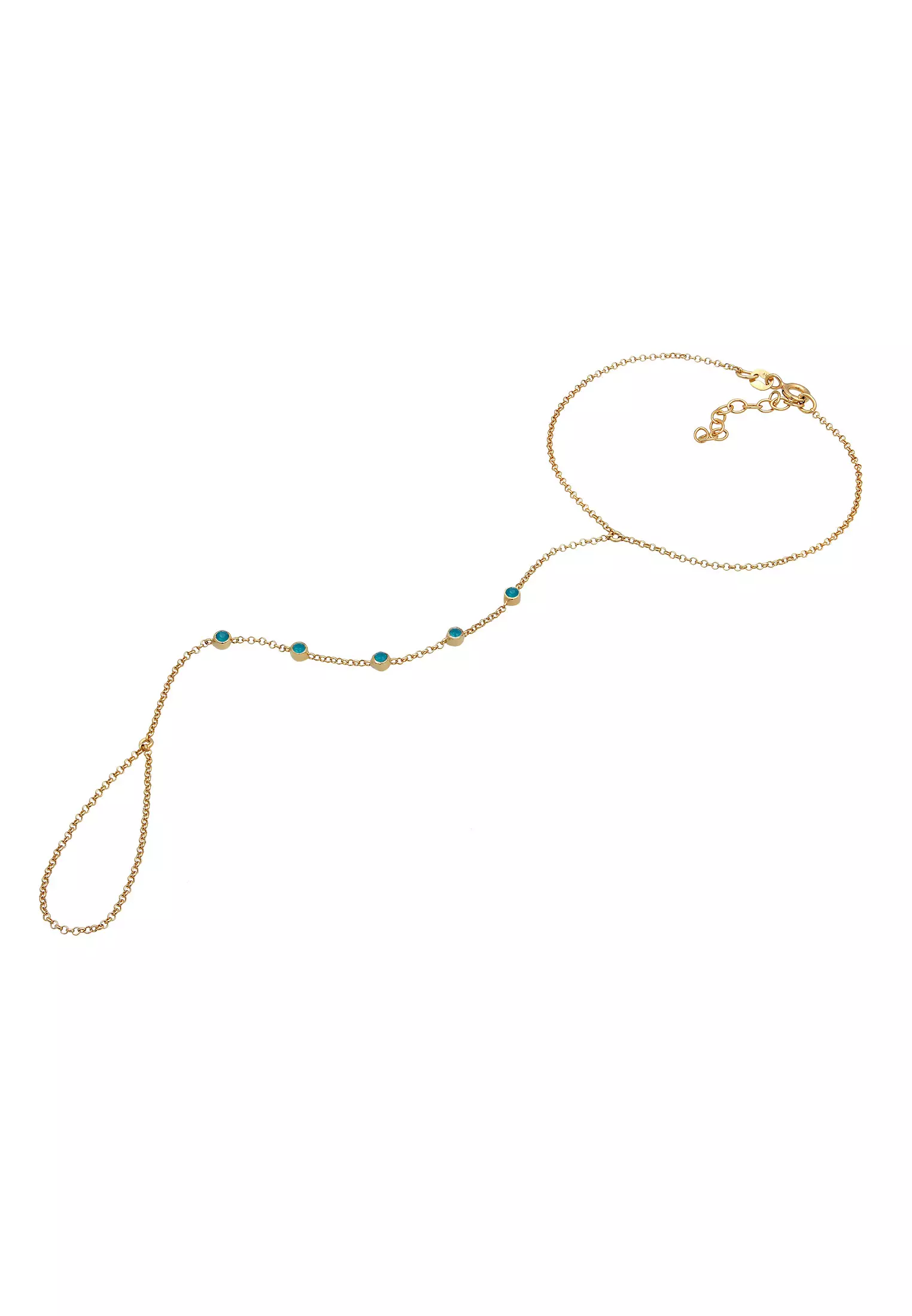 Bracelet chain Accessory Sparkling Crystals Green In Gold Plated