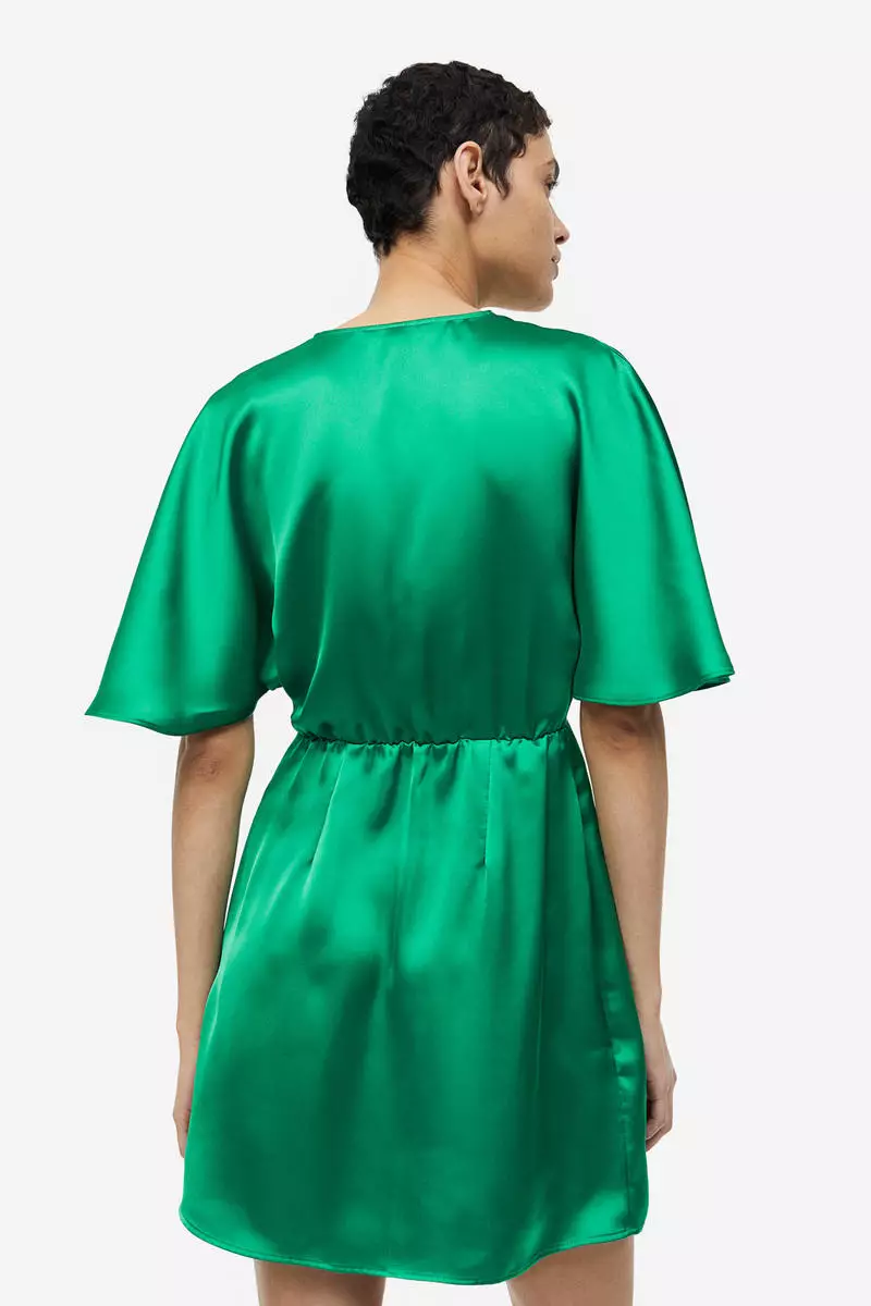 Satin wrap dress