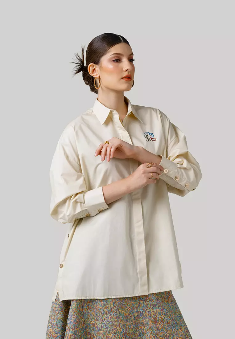 Kami Gale Oversized Top Wheat