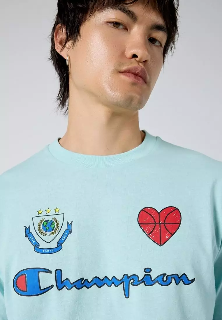 Label-Printed Crewneck T-Shirt