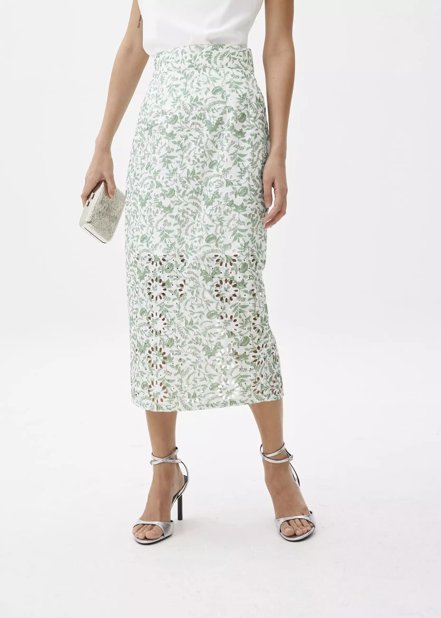 Rok Wanita - Broderie Pencil Midaxi Skirt