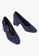 MARKS & SPENCER navy Flared Block Heel Court Shoes 0F93ESH63CC3EDGS_2