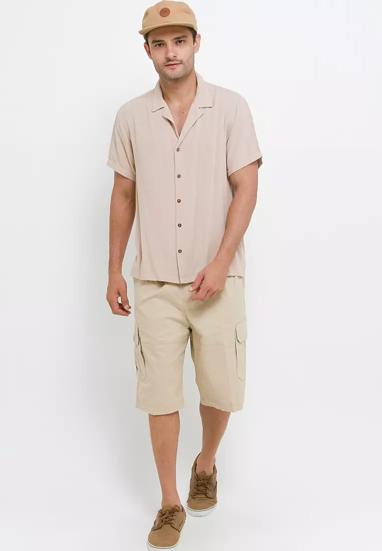 RBJ Celana Pendek Karet Cargo Cotton Khaky Muda Pria