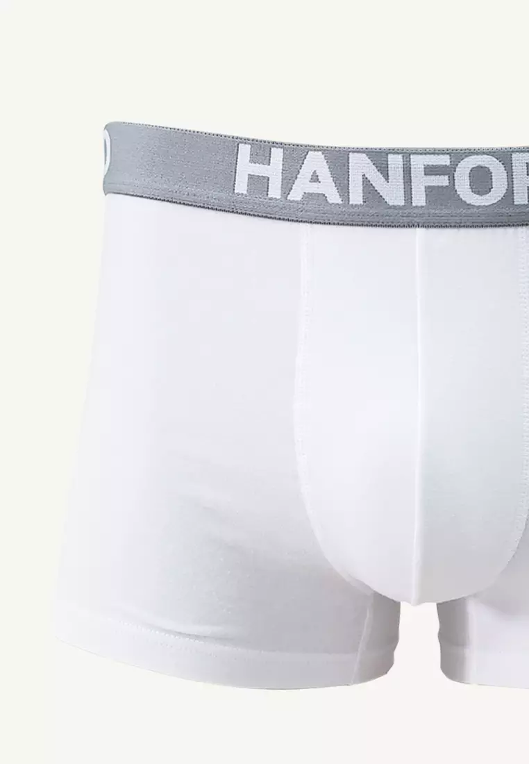 Cotton w/ Spandex Men's Boxer Briefs Ansel - White (3in1 Pack) S-4X Big Plus Size