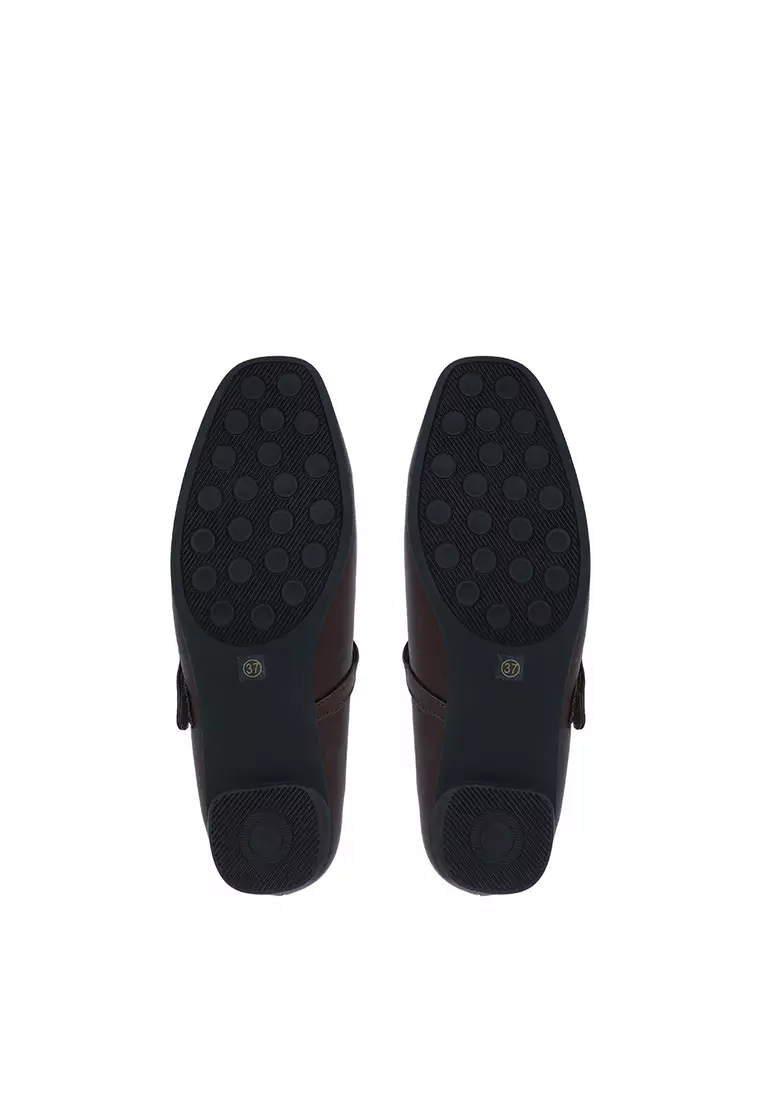 Dark Brown Elara Strap Pumps