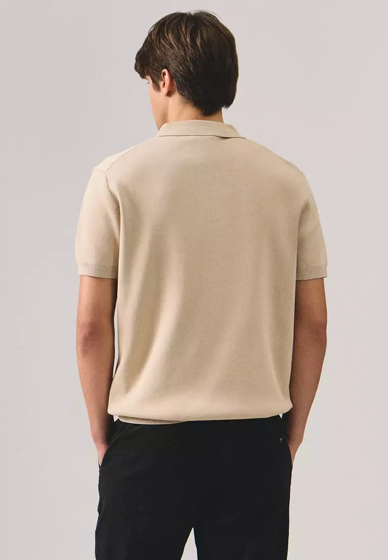 Regular Fit Premium Polo Shirt In Flat Knit