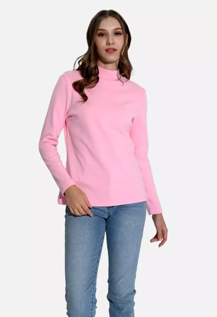 Light pink turtleneck on sale top