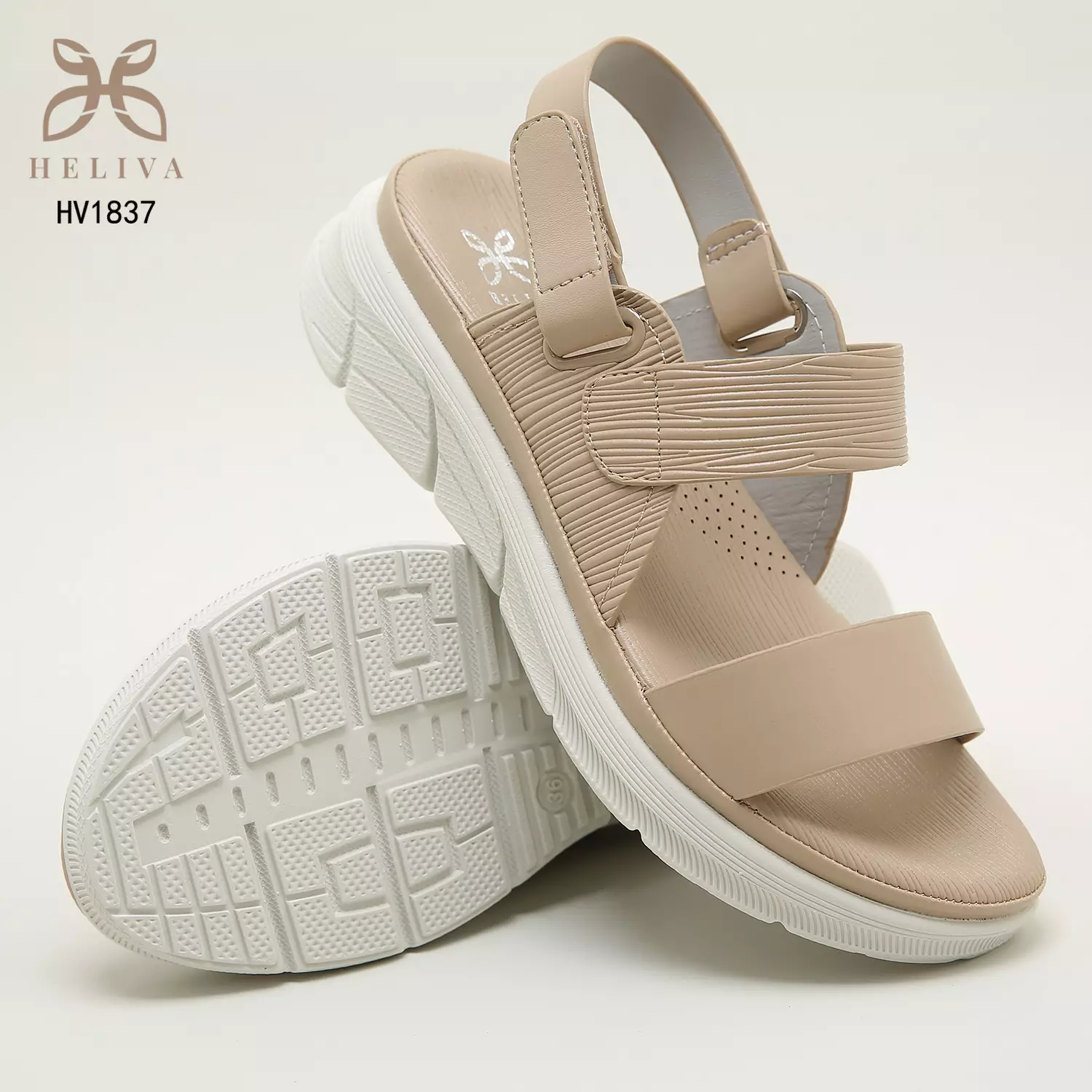 Heliva Shela Sandal Wedges Strap Ankle Wrap Sol 4cm