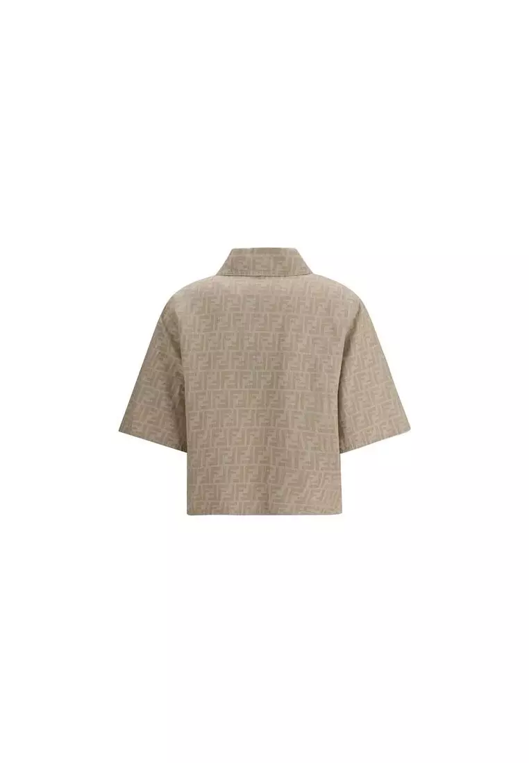 Buy Fendi Cropped Chambray Jacket with FF Jacquard 2025
