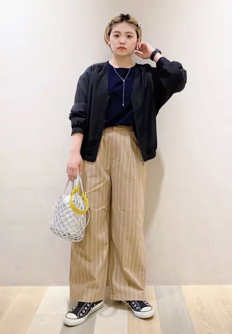 Green Parks - Tsuji Cotton Linen Blend Tuck Pants Stripe