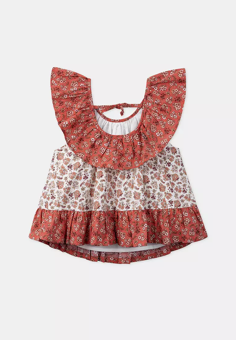 Terracotta Patchwork Blouse