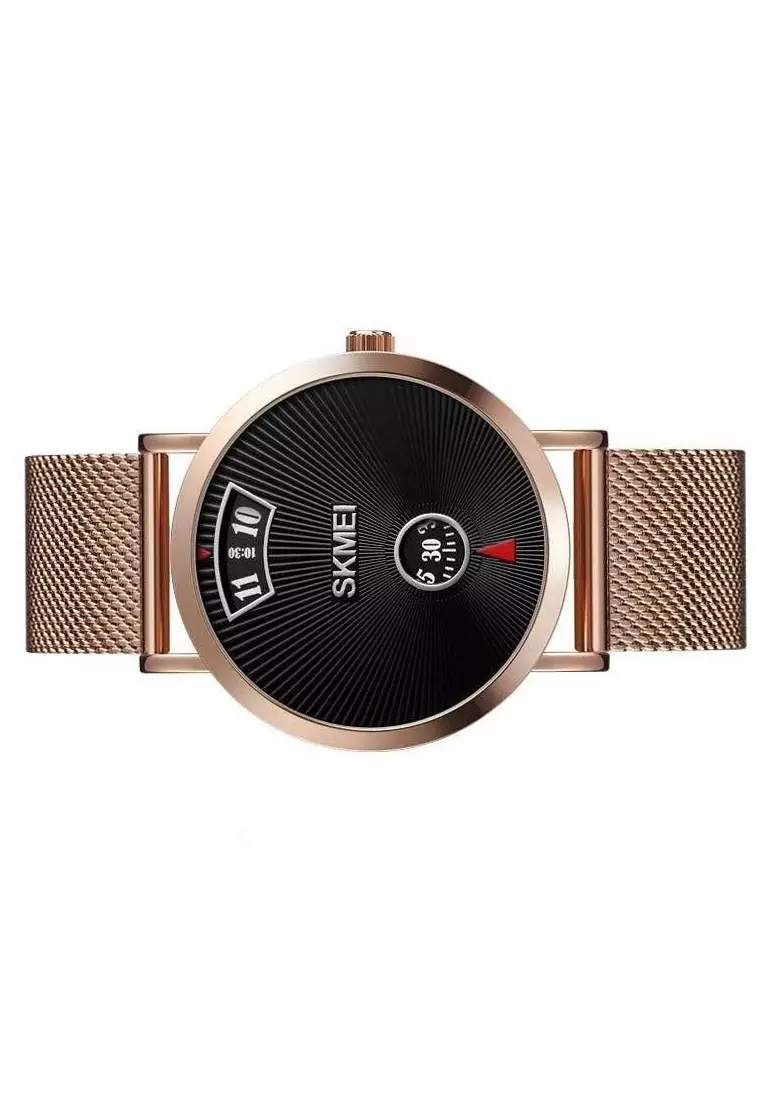 Jam Tangan Casual Analog Pria Waterproof Strap Tali Material Stainless Steel EI89 ORIGINAL