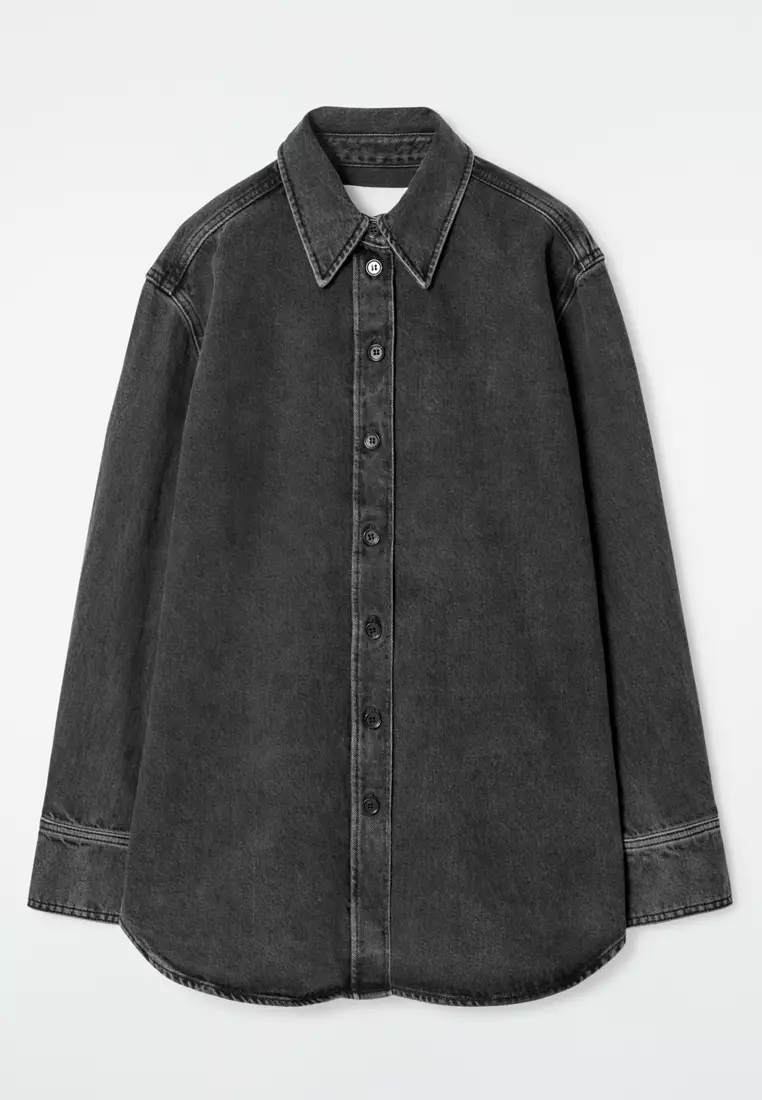 【最終値下げ】studior330 OVERSIZED DENIM SHIRTS Zipper Design Slim Fit Short Sleeve Knit Top WN5633 Bottom