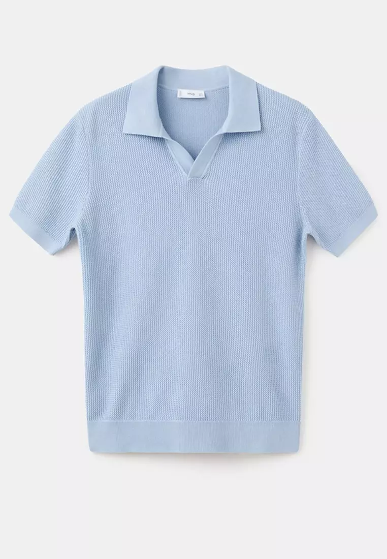 100% Cotton Knitted Structure Polo Shirt