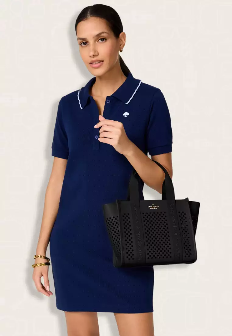 Kate Spade Kip Perforated Leather Small Tote Black