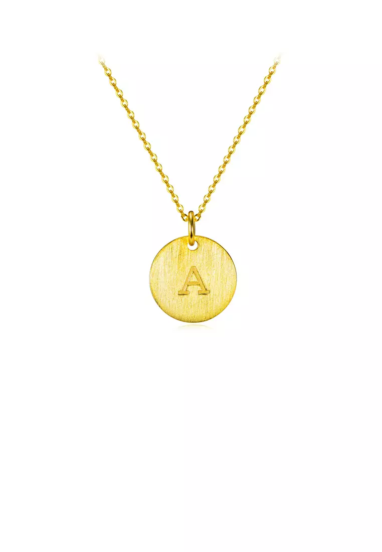 Gold pendant top with alphabet a