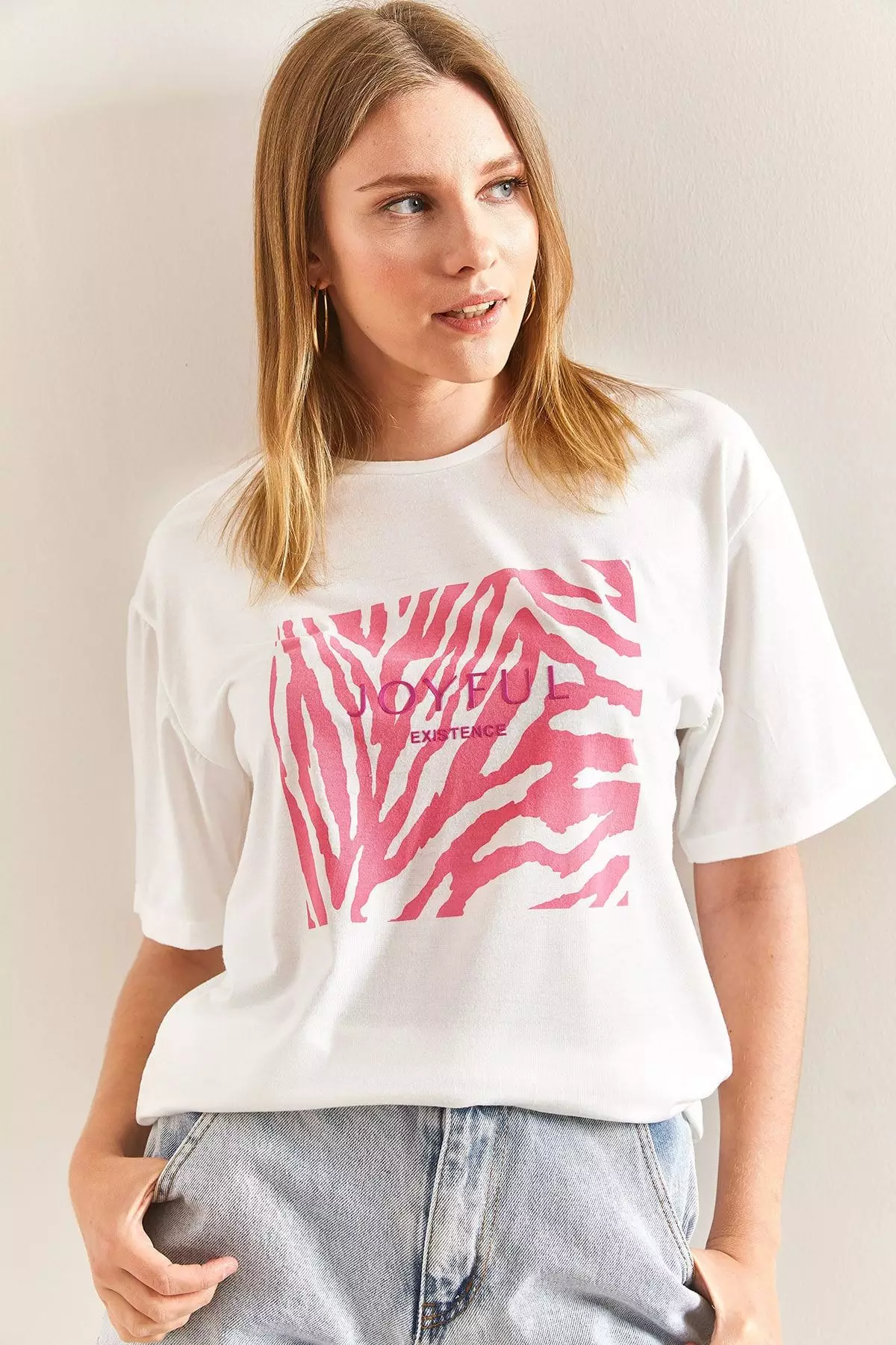 Women's Patterned Combed Cotton Tshirt