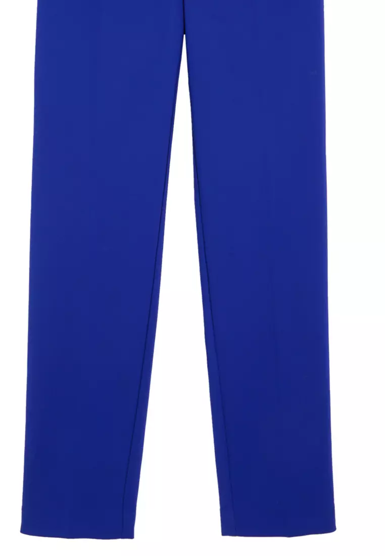 Cotton Blend Slim Fit Ankle Grazer Trousers