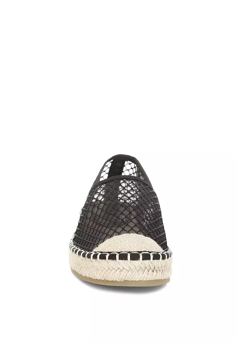 Mesh Espadrille Loafers In Black