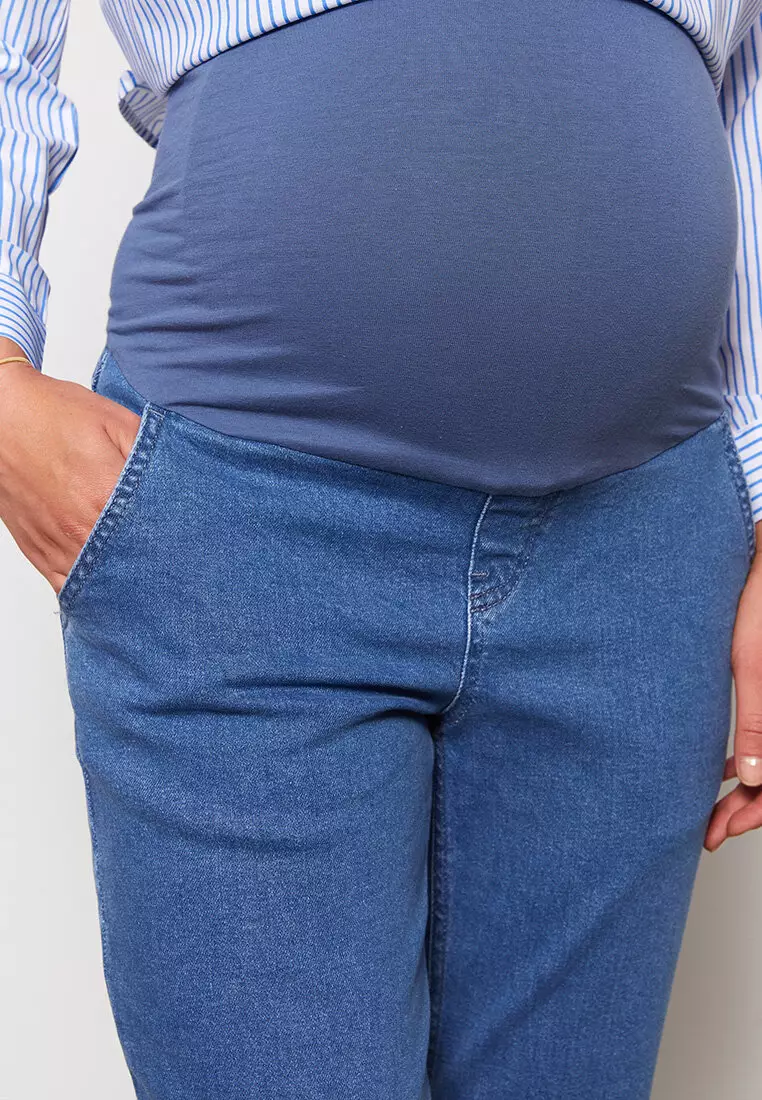 Tummy Paneled Straight Maternity Rodeo Jeans